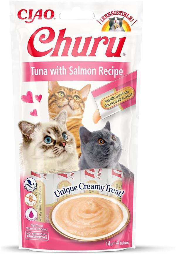 Inaba Ciao Churu Cream Ton Balıklı ve Somonlu Kedi Ödül Kreması 4 x 14 Gr