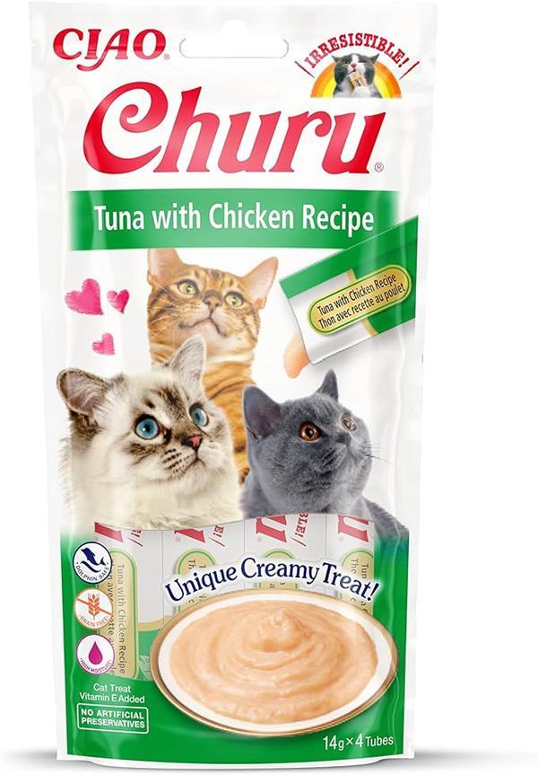 Inaba Ciao Churu Cream Ton Balıklı ve Tavuklu Kedi Ödül Kreması 4 x 14 Gr