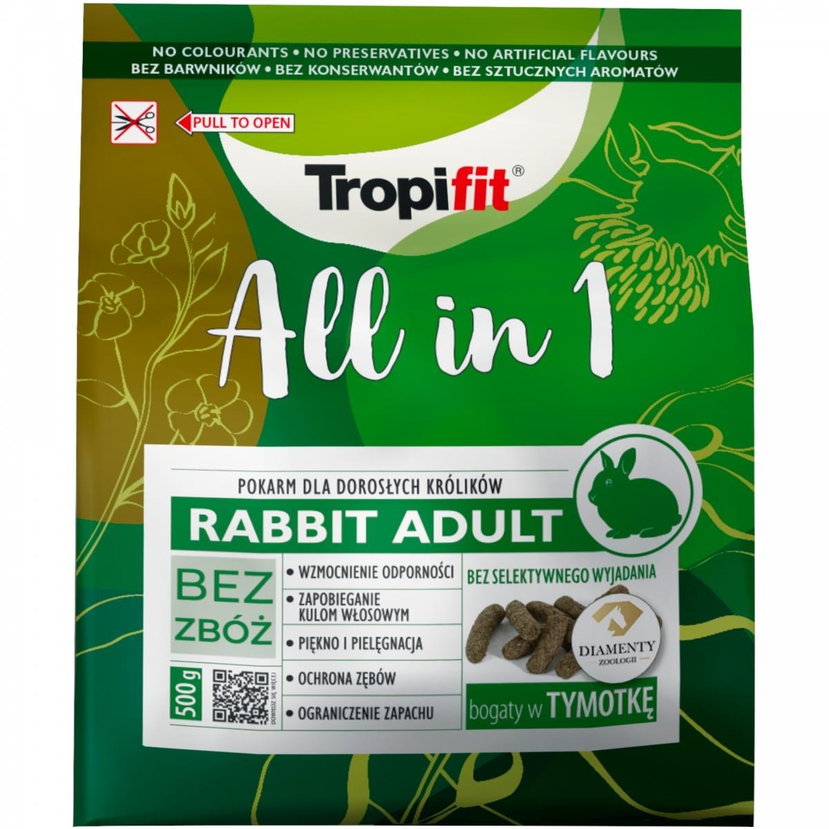 TropiFit All In One Rabbit Adult 500GR ( Yetişkin Tavşan Yemi )