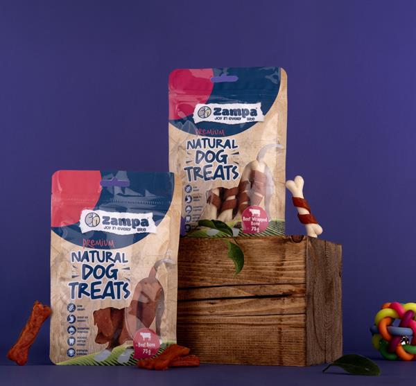 Zampa Köpek Ödül Maması, Dana Eti Parçacıklı Kemik Ödülü - 75g