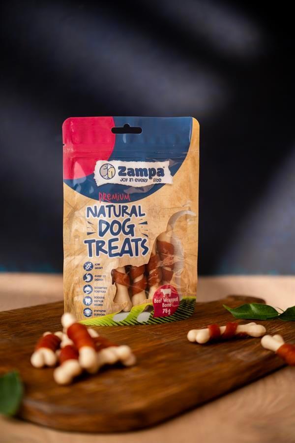 Zampa Köpek Ödül Maması, Dana Eti Parçacıklı Kemik Ödülü - 75g