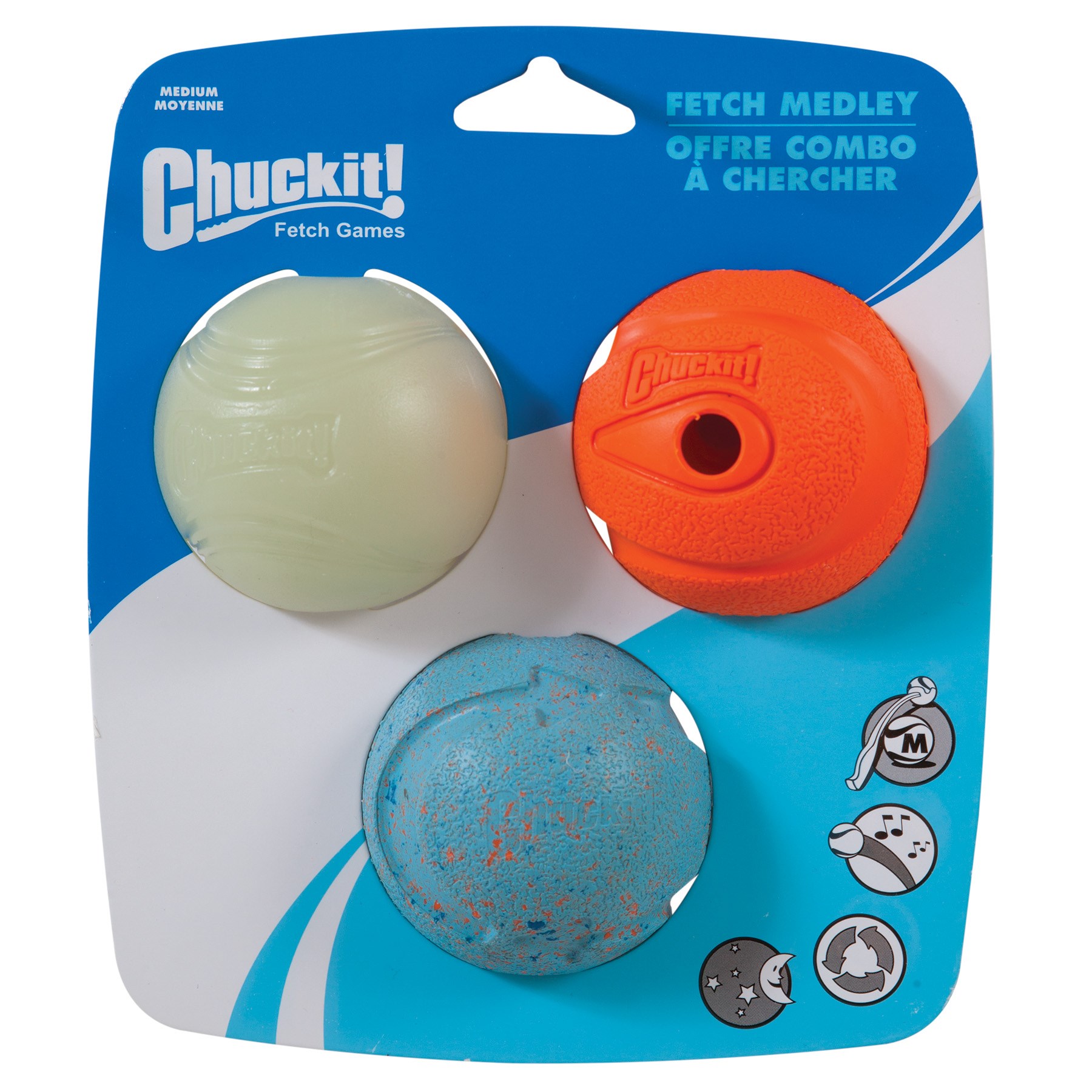 Chuckit! Fetch Medley Köpek Oyun Topu Seti 3lü Paket (Orta Boy)