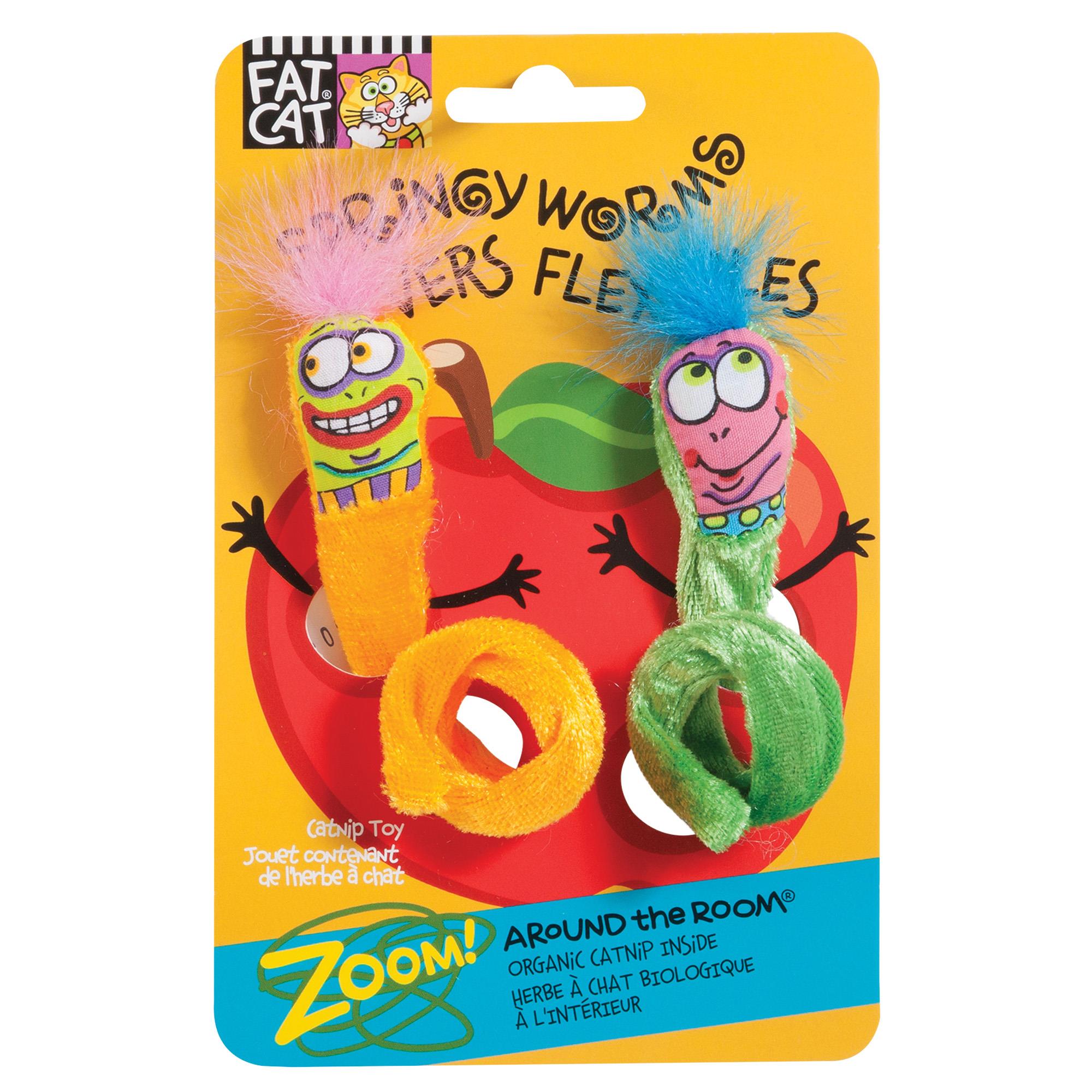 Fat Cat Springy Worms Kedi Otlu 2li Peluş Kedi Oyuncağı