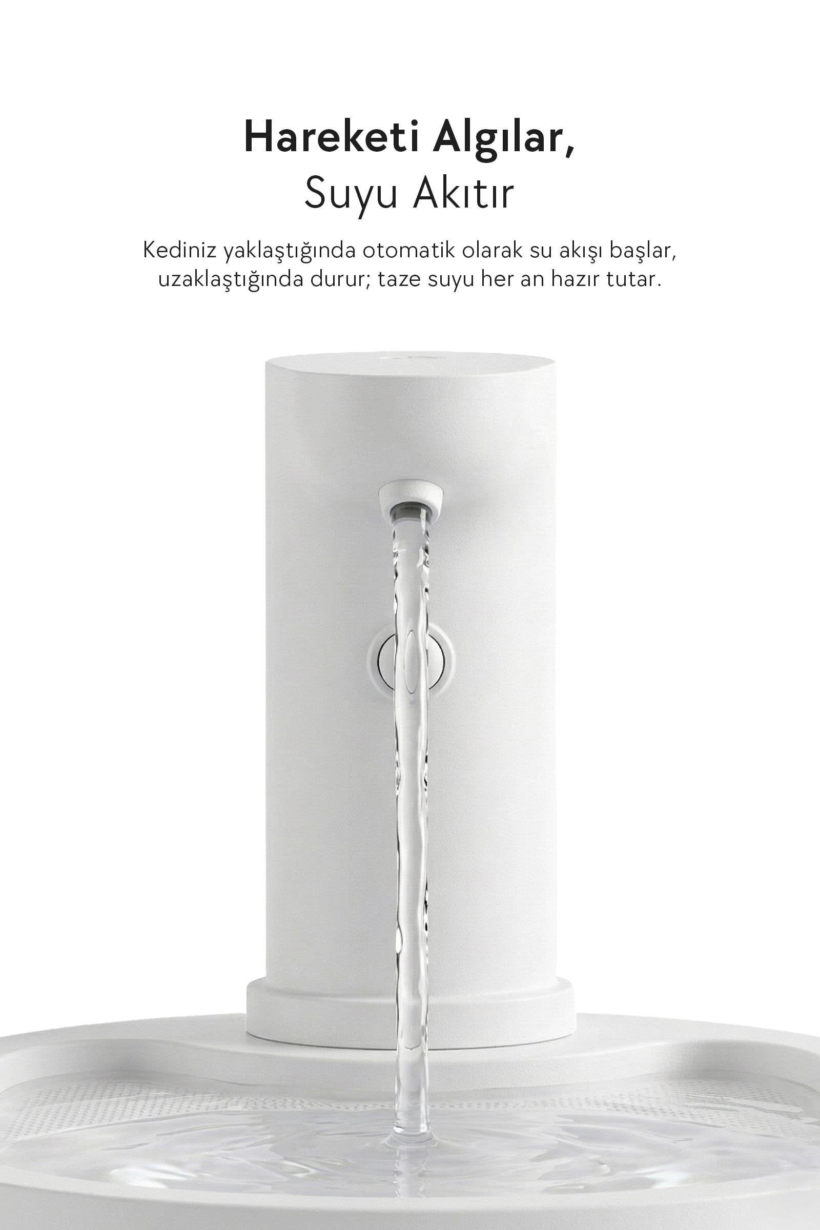 Zampa Oval Pet Otomatik Su Pınarı(Bataryalı) - Beyaz