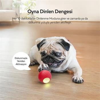 Cheerble Şarjlı Akıllı İneraktif Köpek Oyun Topu Kırmızı Small 5.5 cm