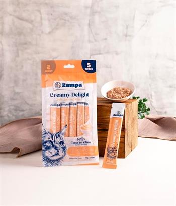 Zampa Creamy Delight Yavru Kediler için Ton Balıklı Krema Ödül Maması - 16g x 5