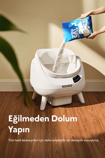Catlink Üstü Açık Otomatik Kedi Tuvaleti Scooper Open-X (Beyaz)