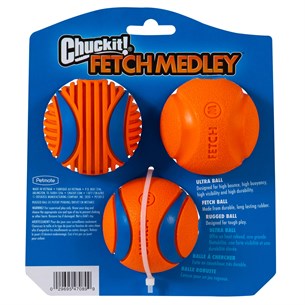 Chuckit! Fetch Medley (Gen 3) Köpek Oyun Topu Seti 3lü Paket (Orta Boy)