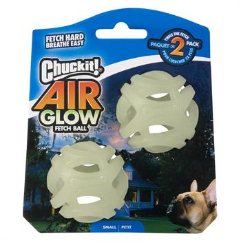 Chuckit! Max Glow Air Fetch Gece Parlayan Köpek Oyun Topu 2li Paket (Küçük Boy)