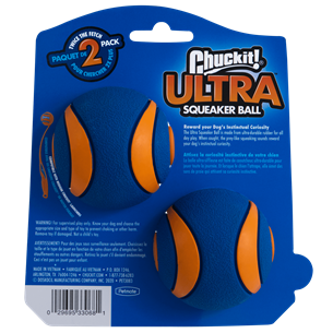 Chuckit! Ultra Squeaker Sesli Köpek Oyun Topu 2li Paket (Orta Boy)