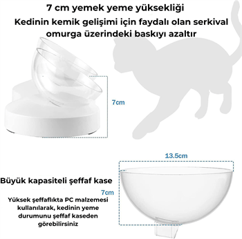 ELS Pet Kedi&Köpek İkili Şeffaf Mama ve Su Kabı