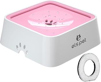 ELS Pet Sıçrama Önleyici Kedi Köpek Kare Su Kabı, 1 lt