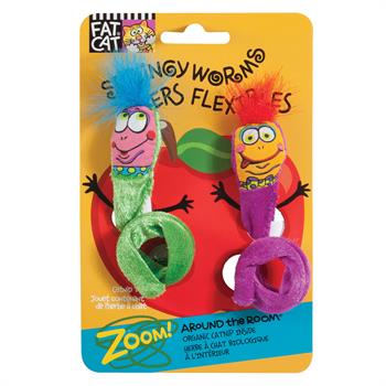 Fat Cat Springy Worms Kedi Otlu 2li Peluş Kedi Oyuncağı