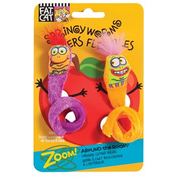Fat Cat Springy Worms Kedi Otlu 2li Peluş Kedi Oyuncağı