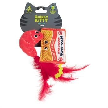 Quirky Kitty Shrimp Ramen Kedi Otlu ve Matatabili 2'li Kedi Oyuncağı  - Kumaş ve Peluş Oyuncaklar