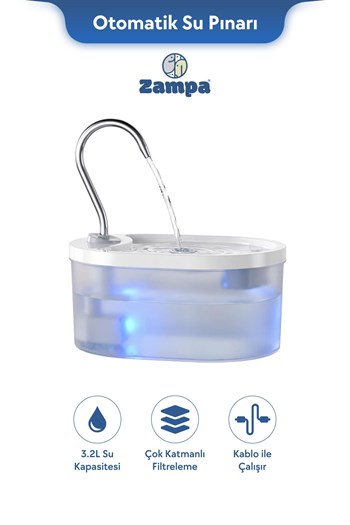 Zampa Oval Otomatik Su Pınarı