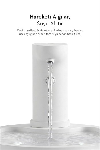 Zampa Oval Pet Otomatik Su Pınarı(Bataryalı) - Beyaz