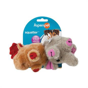 Zoobilee Squatters 2li Peluş Sesli Köpek Oyuncağı (Geyik/Fil))