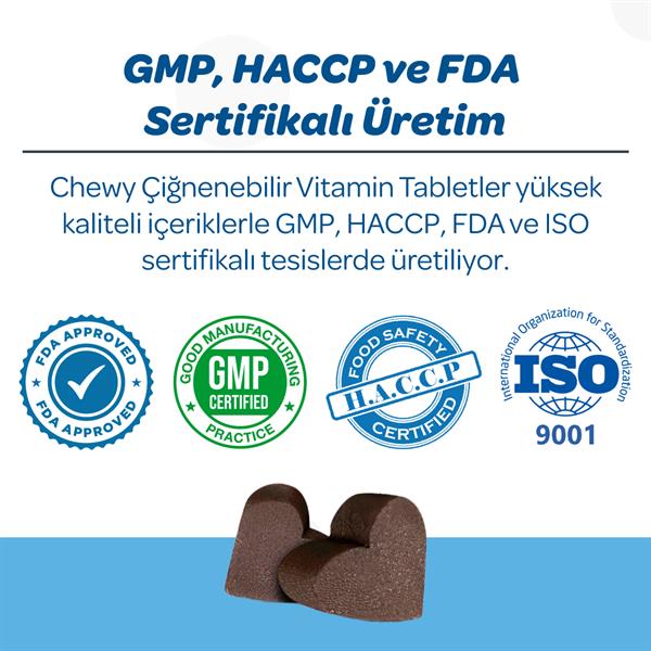  Vet's Plus Derma Care Kedi ve Köpekler İçin Deri ve Tüy Yapısı Destekleyici Çiğnenebilir Tablet (60'lı) - Kedi Vitaminleri