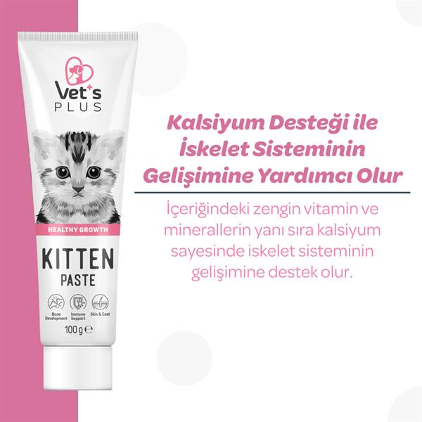  Vet's Plus Hamile ve Yavru Kediler İçin Folik Asitli Malt Kedi Macunu 100gr - Kedi Macunları
