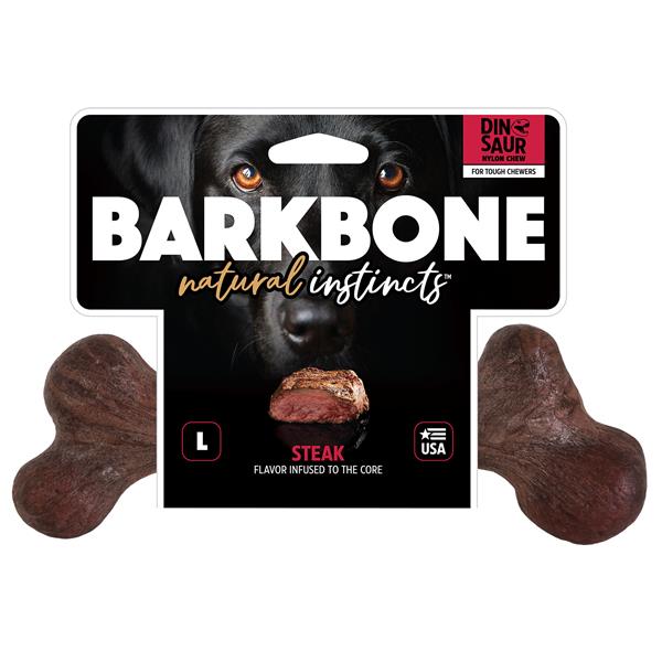 BarkBone Dinosaur Biftek Aromalı Köpek Çiğneme Kemiği (Büyük Boy) - Köpek Ödülleri
