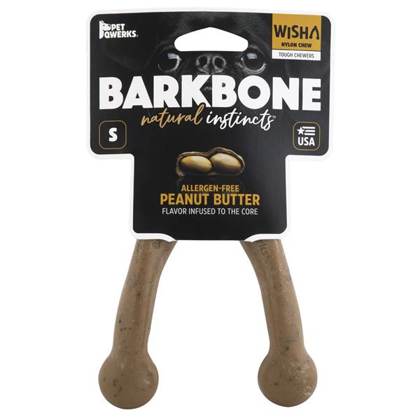 BarkBone Wishbone Lades Kemiği Şeklinde Fıstık Ezmesi Aromalı Köpek Çiğneme Kemiği (Küçük Boy) - Köpek Ödülleri