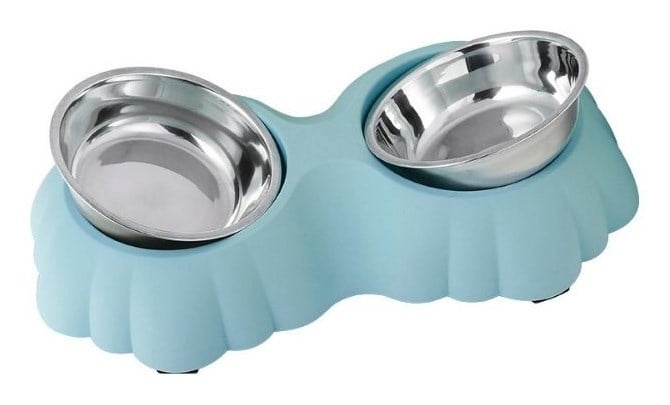 Aquax  2’li  İstridye  Plastik  Mama  ve  Su Kabı  - Kedi Mama ve Su Kapları