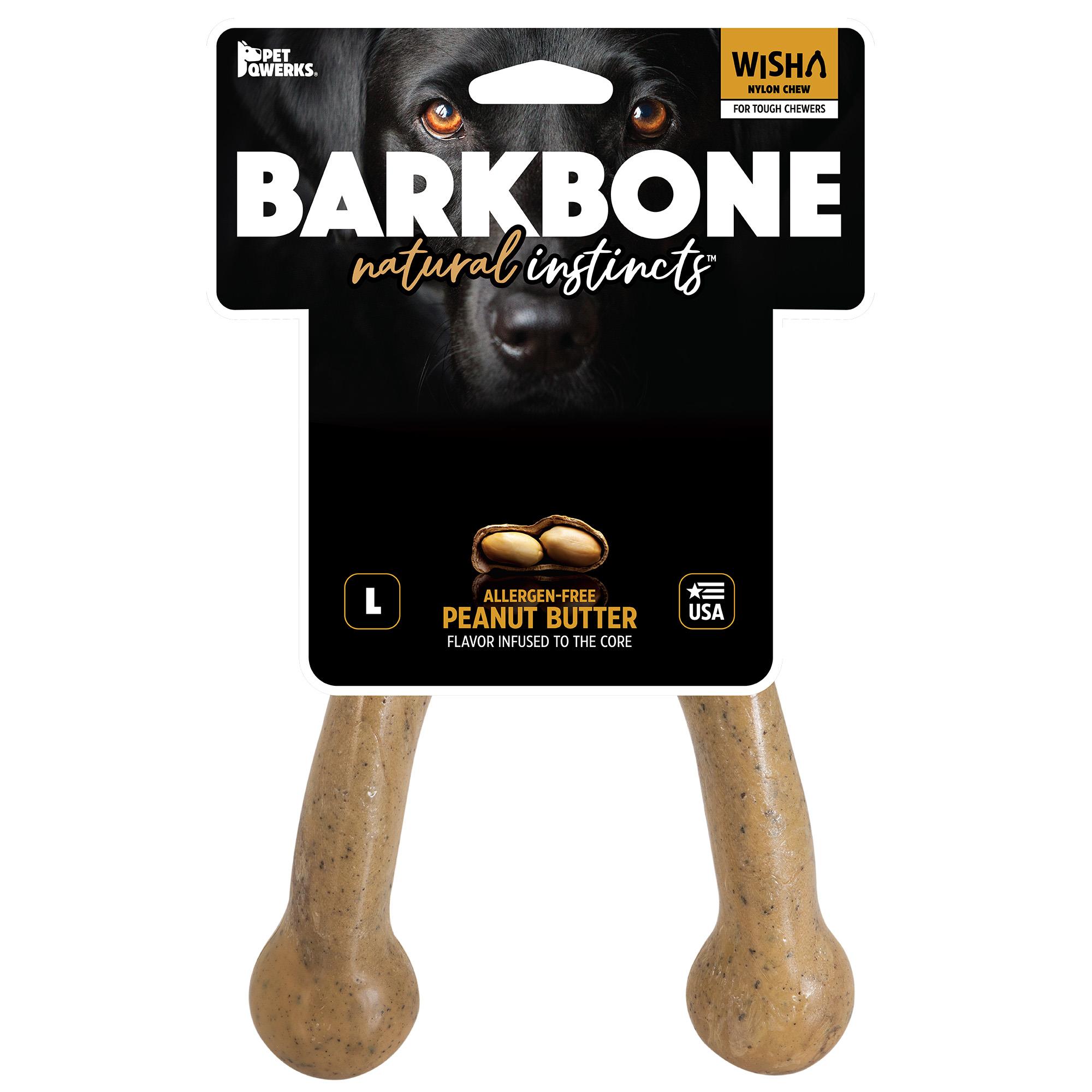 BarkBone Wishbone Lades Kemiği Şeklinde Fıstık Ezmesi Aromalı Köpek Çiğneme Kemiği (Büyük Boy) - Köpek Ödülleri