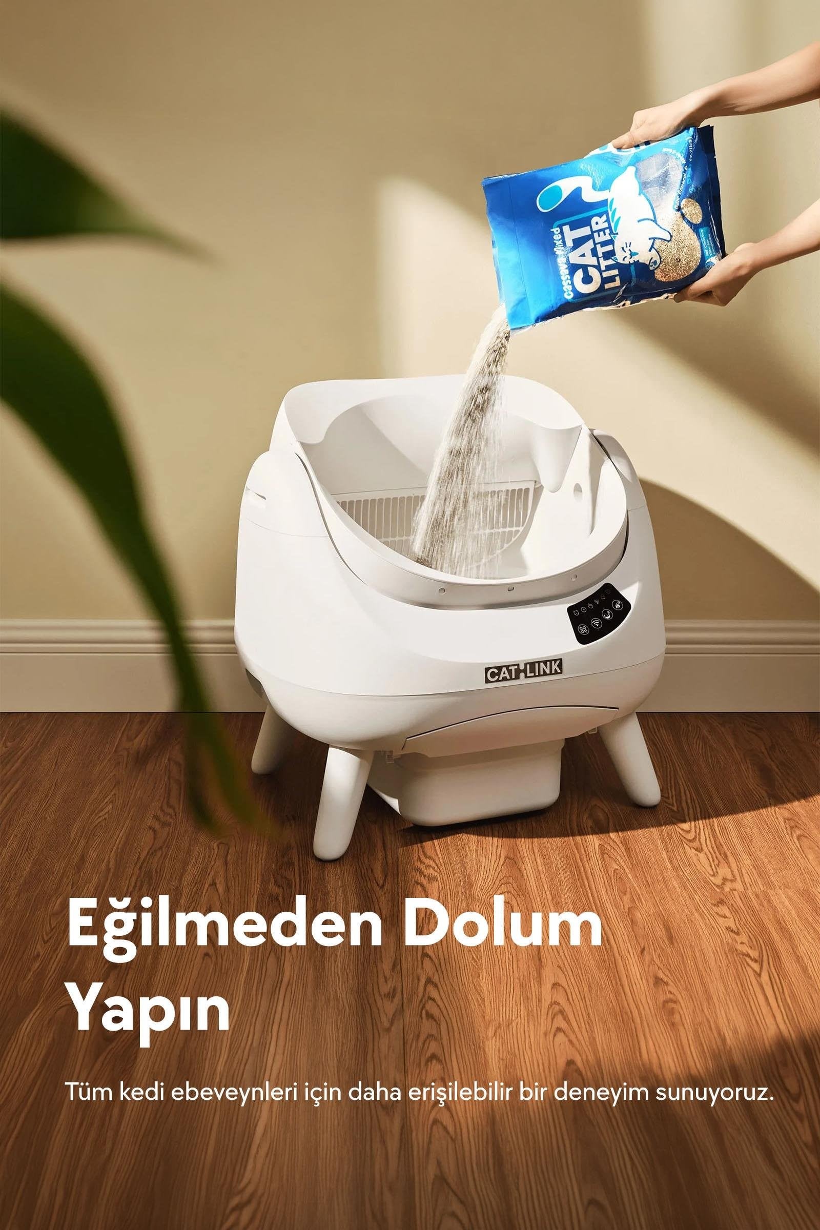 Catlink Üstü Açık Otomatik Kedi Tuvaleti Scooper Open-X (Beyaz) - Kedi Tuvalet Ürünleri