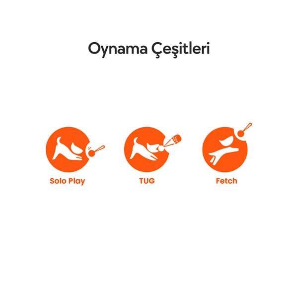 Cheerble Akıllı İnteraktif Köpek Oyuncağı İpli, Turuncu 7 x 7 x 7cm