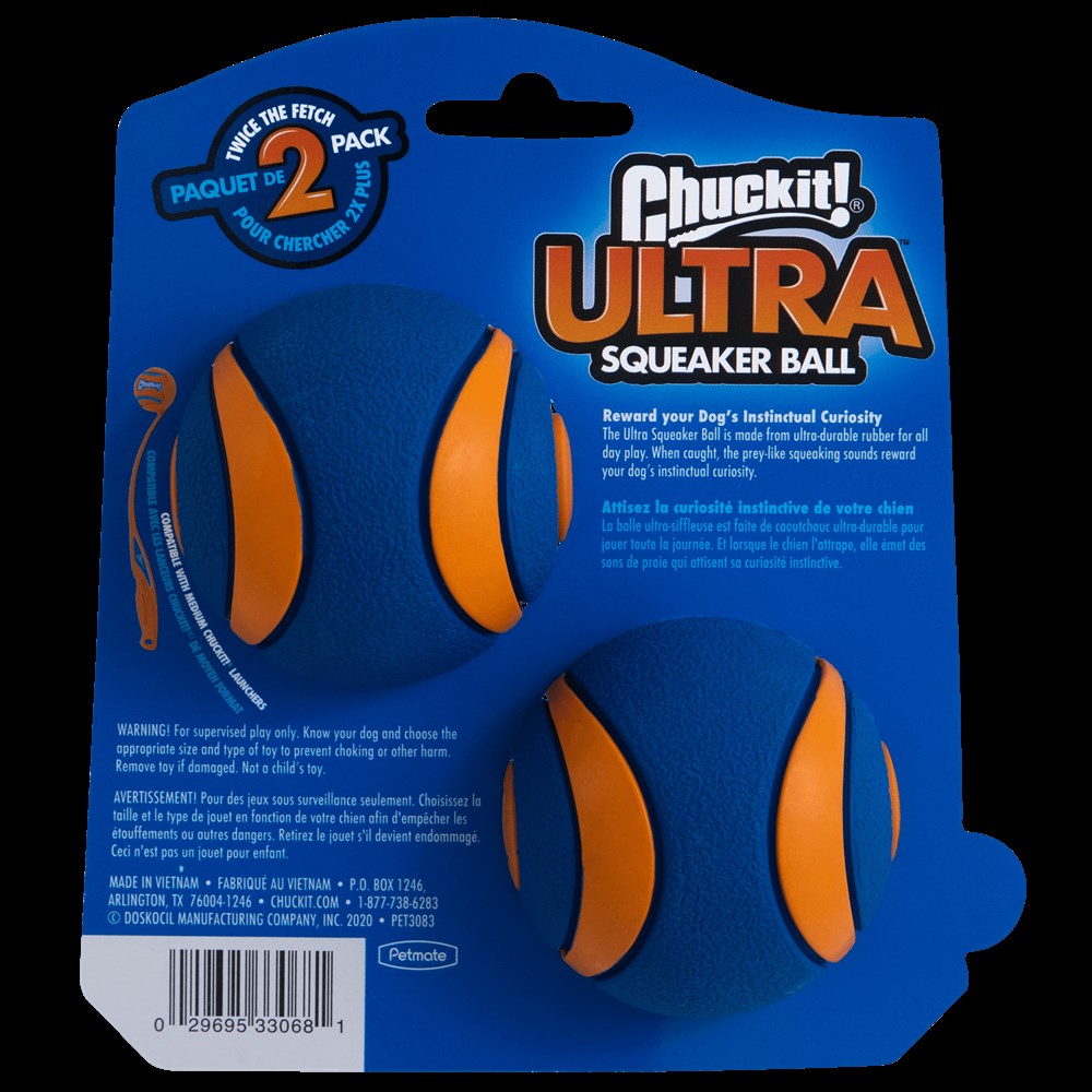 Chuckit! Utra Squeaker 2'li Sesli Köpek Oyun Topu (Orta Boy) - Köpek Oyuncakları
