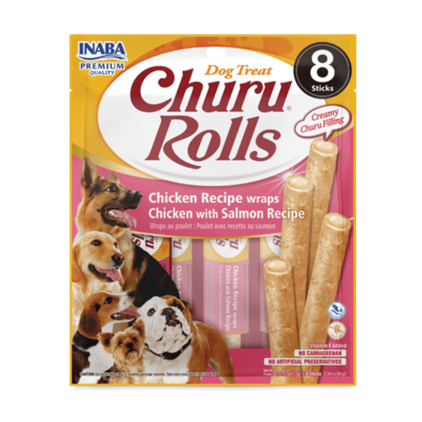 Churu Rolls Sticks Tavuk Sargılı & Somonlu Köpek Ödül Maması