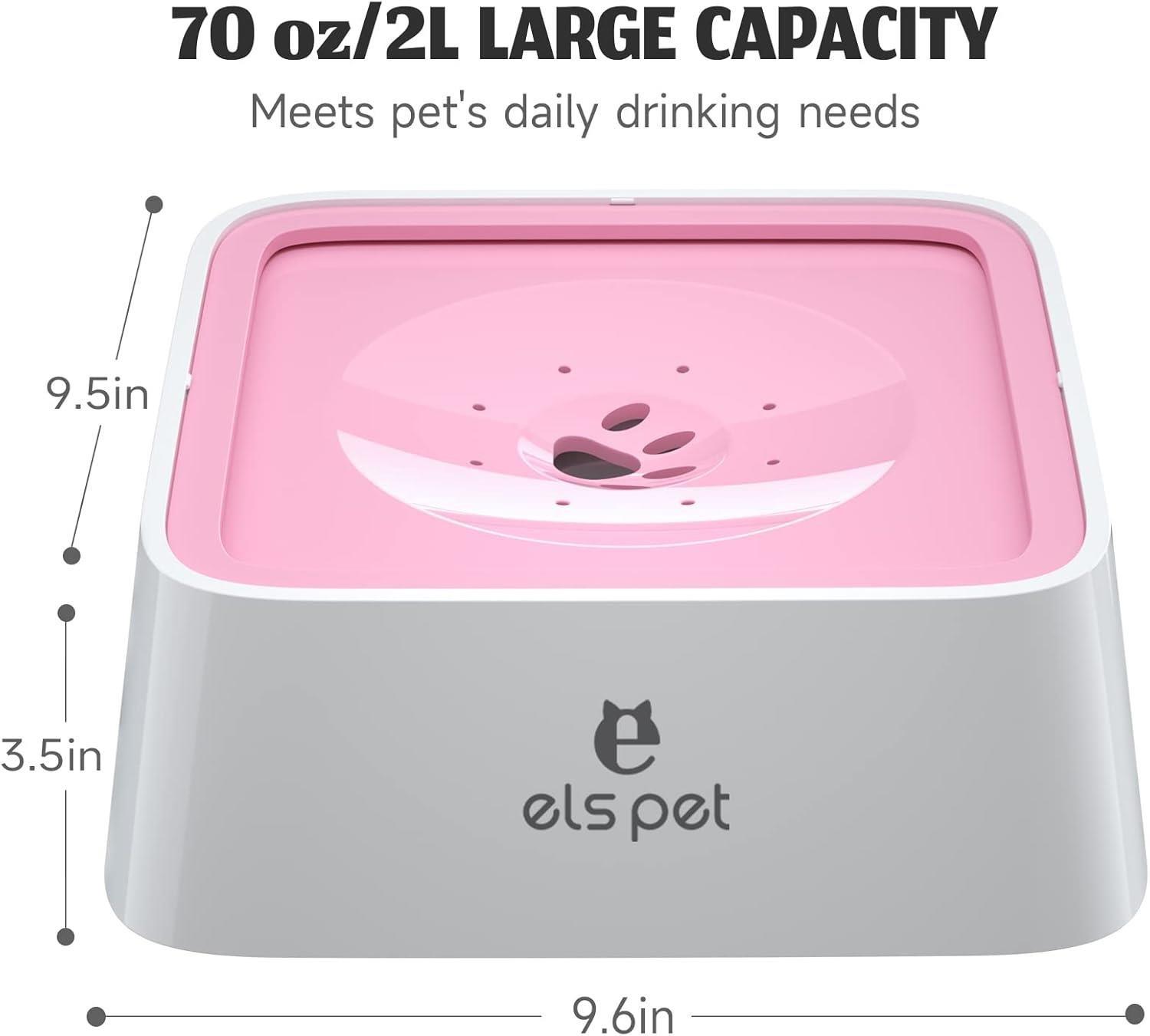 ELS Pet Sıçrama Önleyici Kedi Köpek Kare Su Kabı, 1 lt - Otomatik Kedi Mama ve Su Kapları