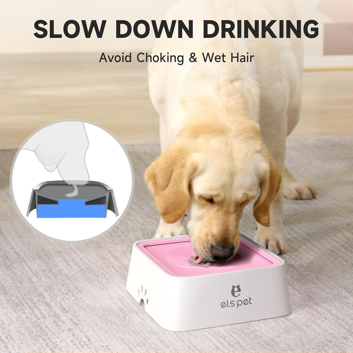 ELS Pet Sıçrama Önleyici Kedi Köpek Kare Su Kabı, 1 lt - Otomatik Kedi Mama ve Su Kapları