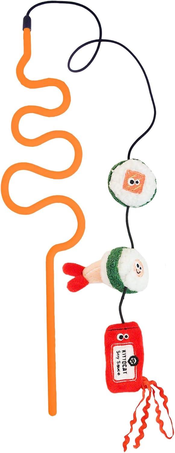 Mad Cat Sushi Swatter Kedi Otlu ve Matatabili Oyuncaklı Kedi Oltası  - Kumaş ve Peluş Oyuncaklar