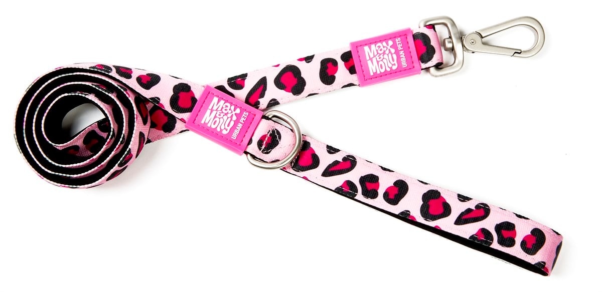 Max & Molly Leopard Pink Gezdirme Kayışı - Gezdirme Kayışları