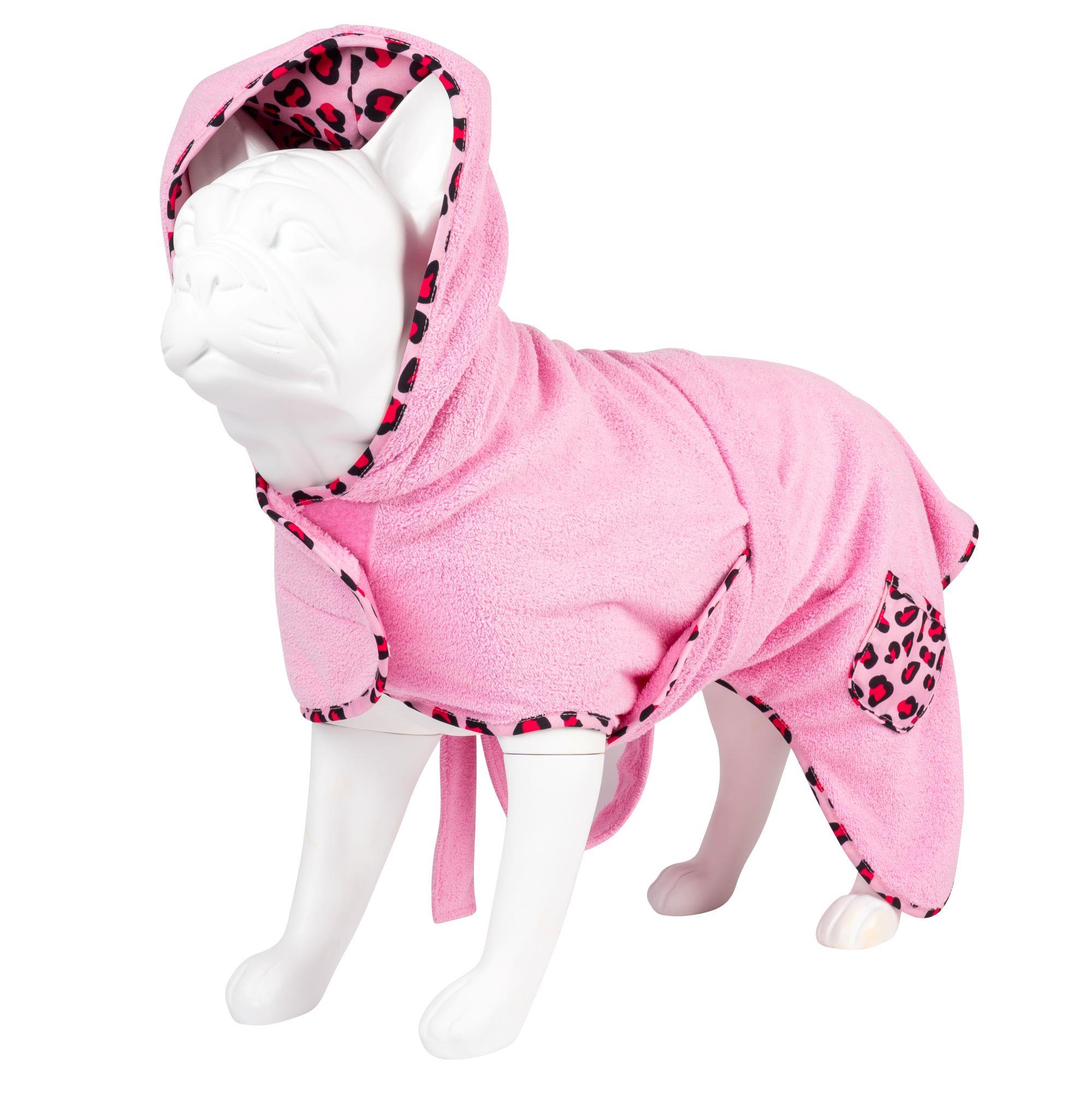 Max & Molly Leopard Pink Köpek Bornozu - Köpek Kıyafetleri