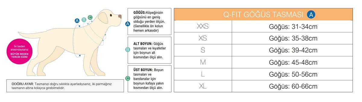 Max & Molly Q-Fit Matrix Orange Göğüs Tasması - Boyun Tasmaları