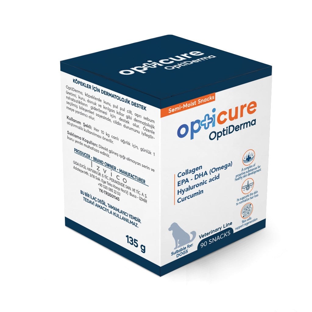 Opticure Derma Dog 90x1gr - Köpek Ödülleri ve Ek Besinleri
