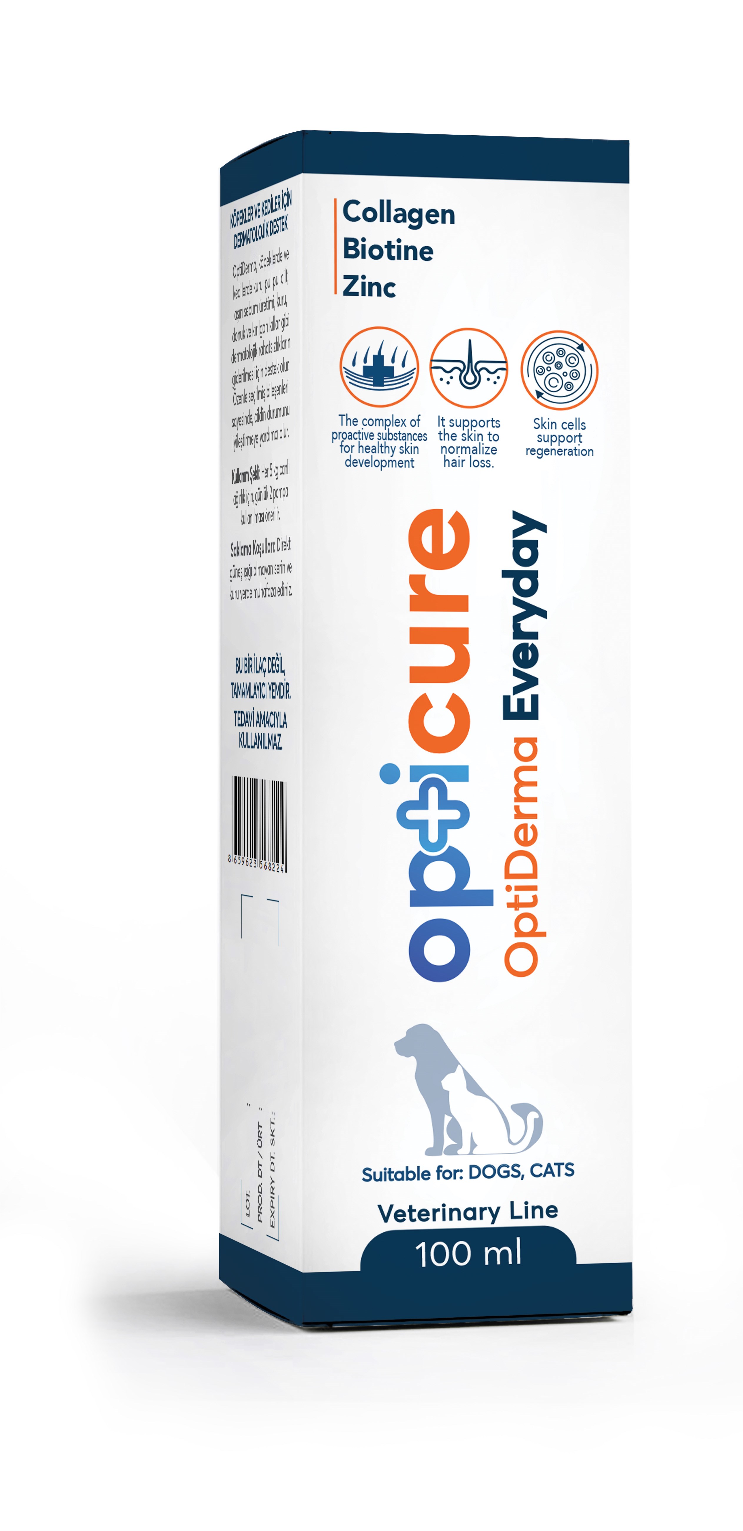 Opticure Derma Everyday Cat Dog 100ml - Kedi Ödülleri ve Ek Besinleri