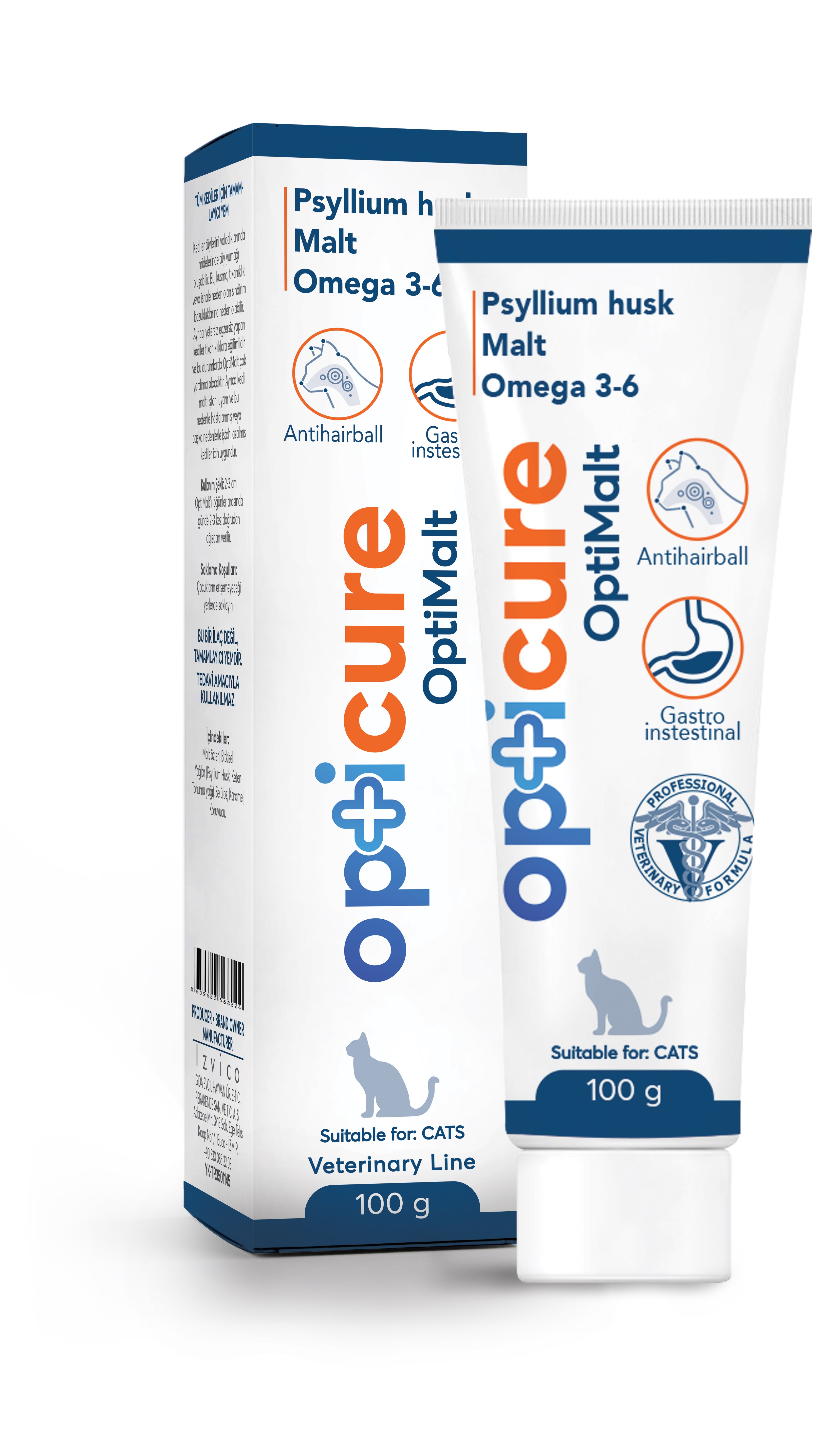 Opticure OptiMalt Anti-Hairball 100gr - Kedi Ödülleri ve Ek Besinleri