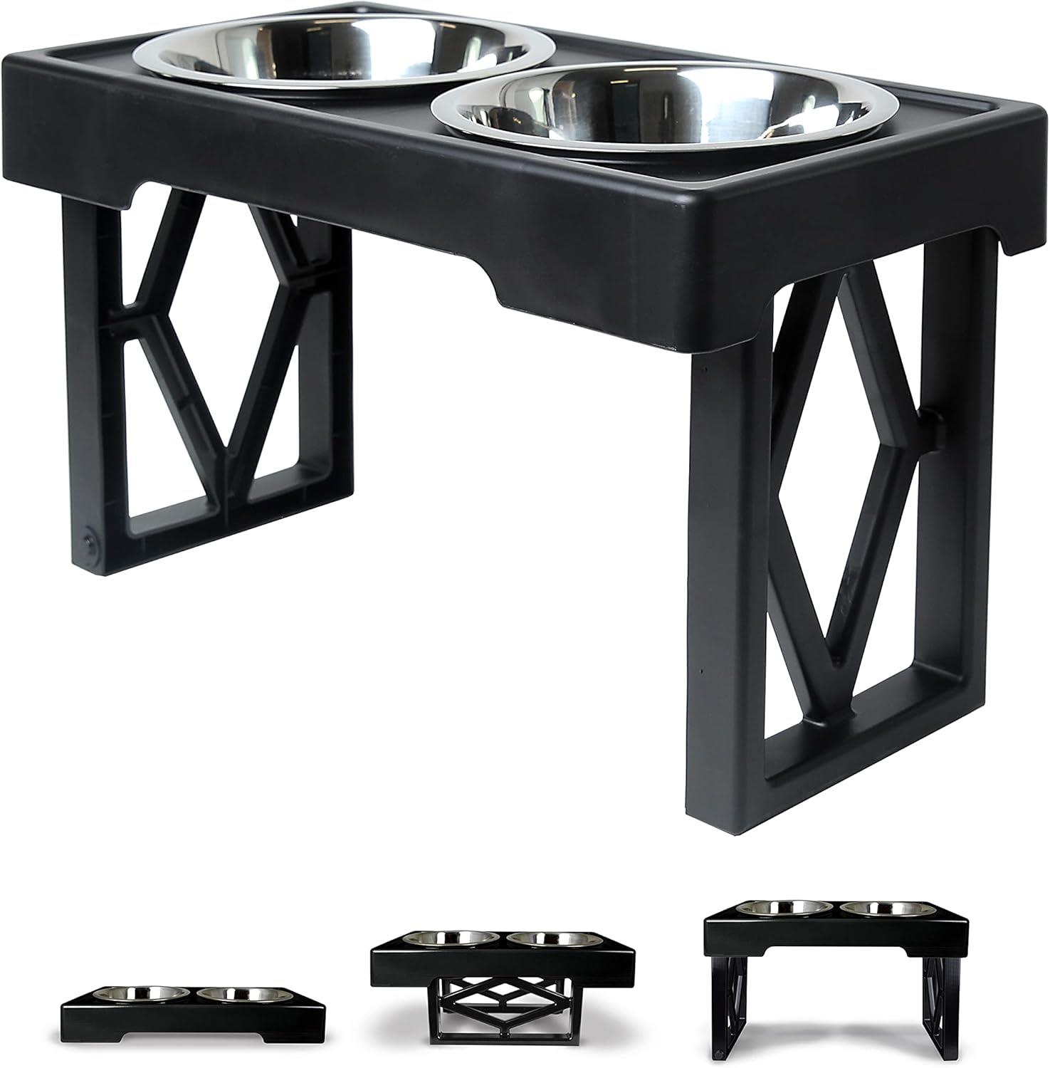 PetZone OurPets Barking Bistro Ayarlanabilir Yükseklikli 2 x 1.75 lt Mama ve Su Kabı - Hazneli Mama ve Su Kapları