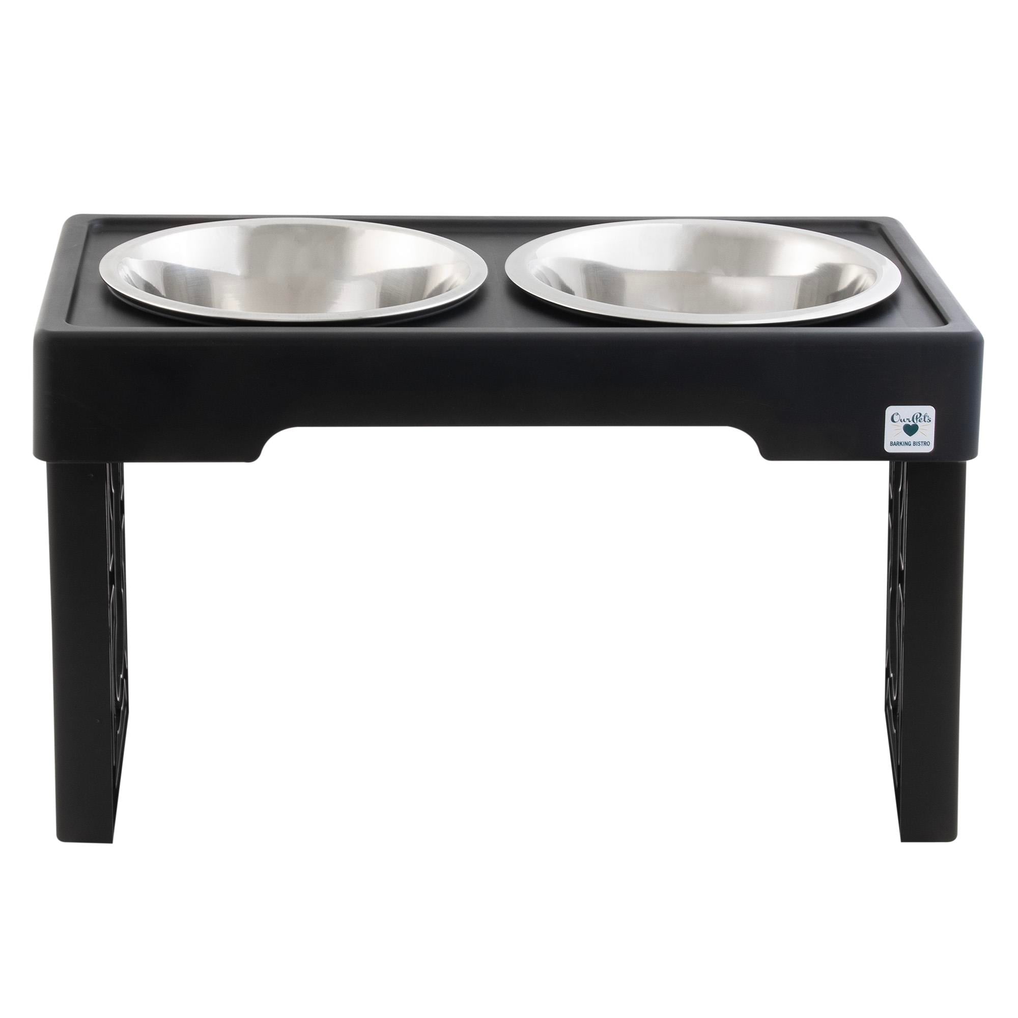 PetZone OurPets Barking Bistro Ayarlanabilir Yükseklikli 2 x 1.75 lt Mama ve Su Kabı - Hazneli Mama ve Su Kapları
