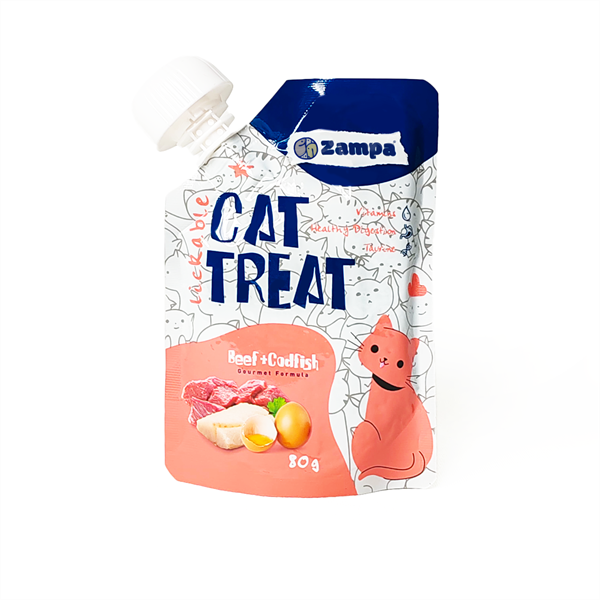 Zampa Puding Kedi Ödülü - Dana Etli & Morina Balıklı - 80g