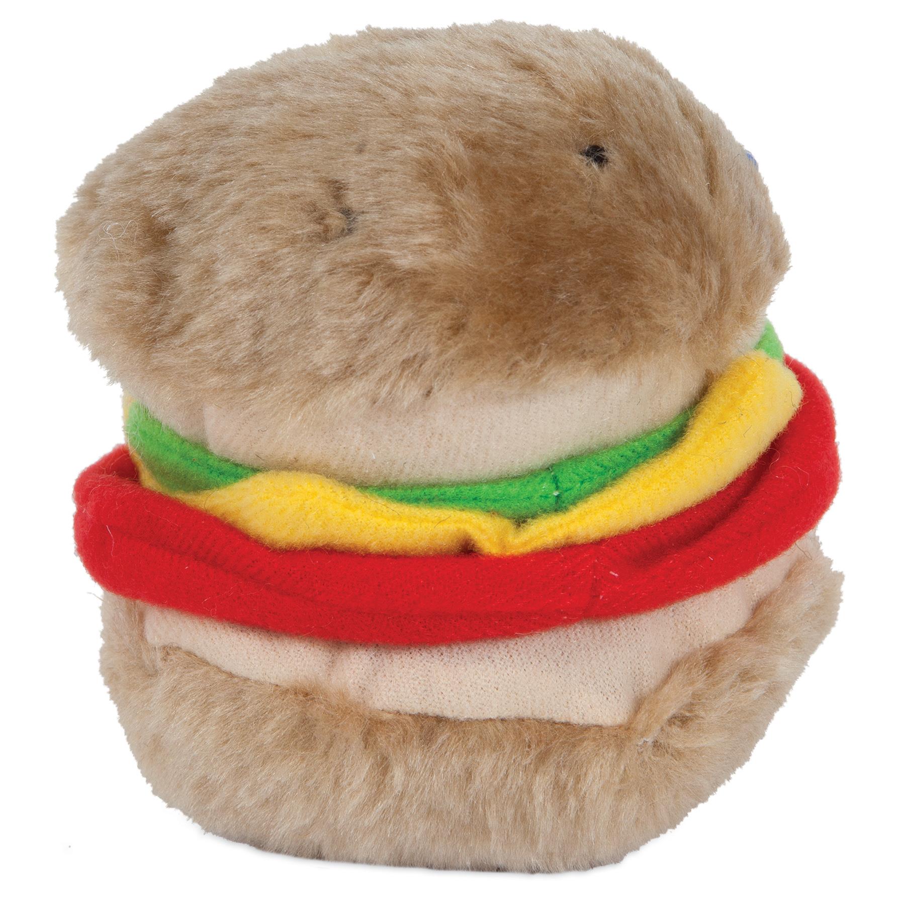 Zoobilee Peluş Hamburger Sesli Köpek Oyuncağı (Orta Boy) - Kumaş ve Peluş Oyuncaklar