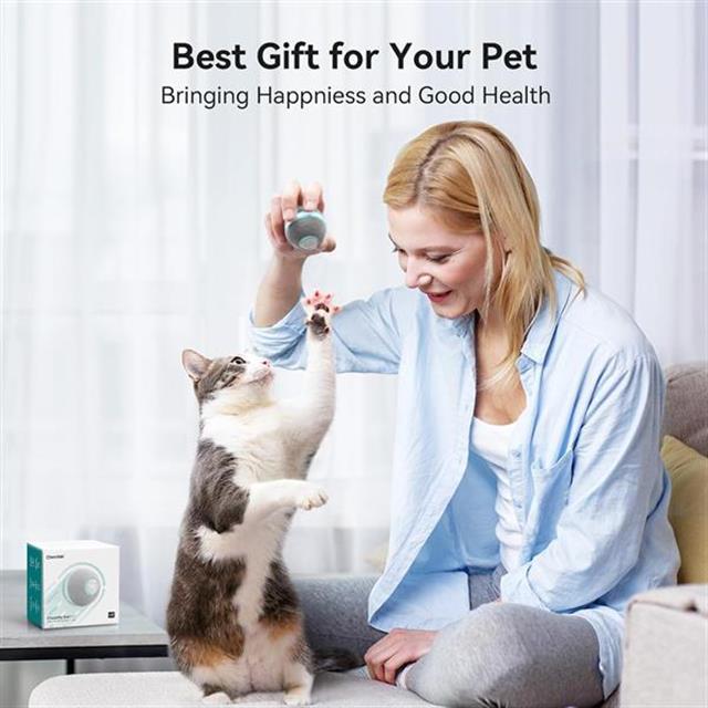 Cheerble Şarjlı Akıllı İneraktif Kedi Oyun Topu, Gri 4 cm