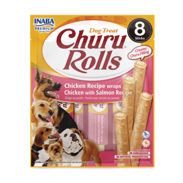 Churu Rolls Sticks Tavuk Sargılı & Somonlu Köpek Ödül Maması