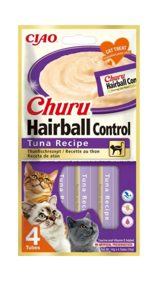 Ciao Churu Hairball -Tüy Yumağı Kontrollü- Ton Balıklı Ödül Maması