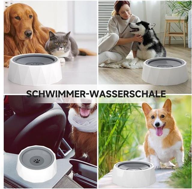 ELS Pet Sıçrama Önleyici Kedi&Köpek Diamond Su Kabı, 1L