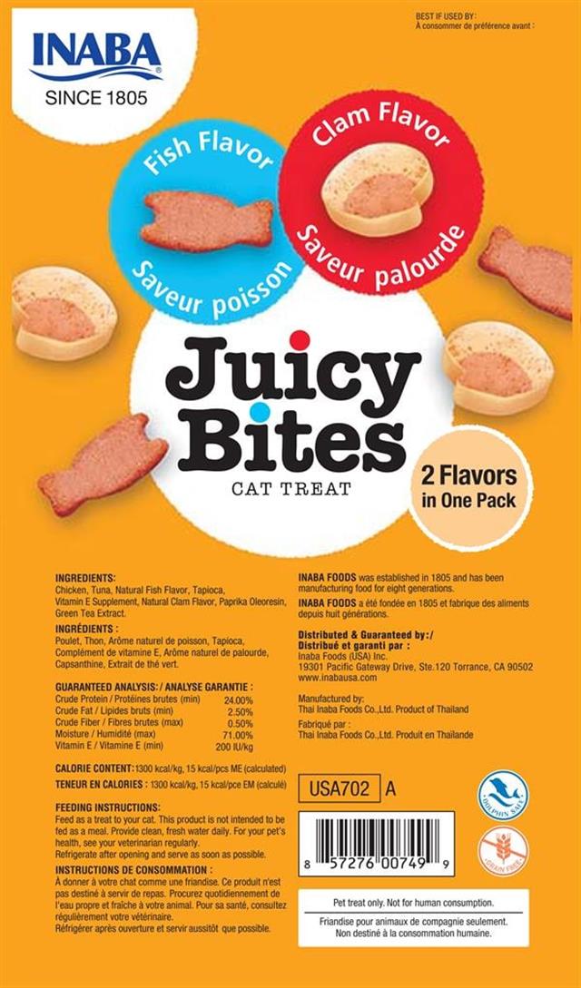 Inaba Ciao Juicy Bites Balıklı ve İstiridyeli Kedi Ödül Maması